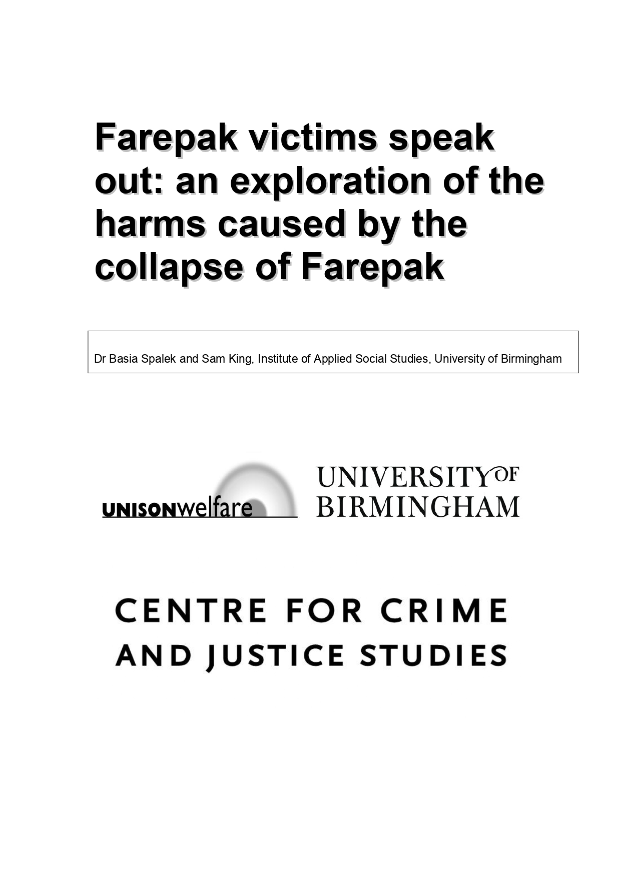 Report cover
