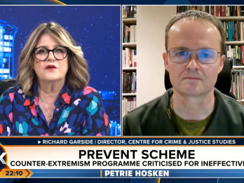 Screenshot of TalkTV interview